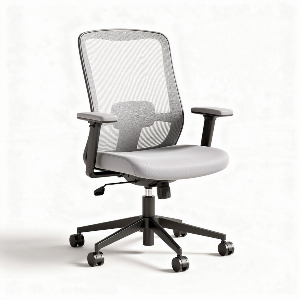 Mesh office chair with adjustable height ergonomic design gray color 60 x 60 x 100cm