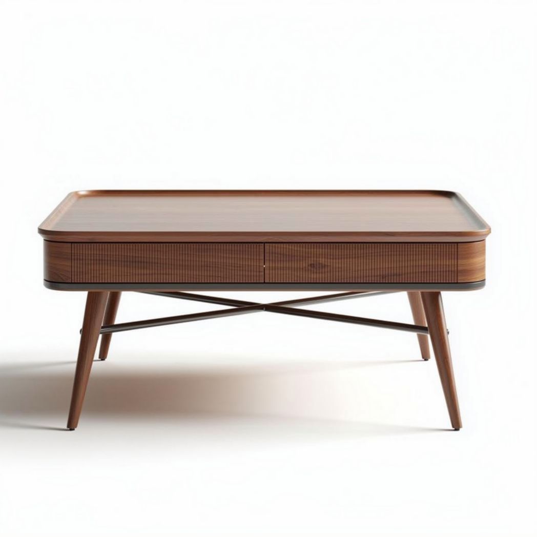 Wooden coffee table with storage drawer and modern design 120 x 80 x 45cm