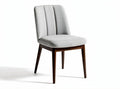Upholstered dining chair with wooden legs in light gray 45 x 45 x 85cm
