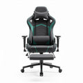 Gaming chair with adjustable lumbar support and ergonomic design in gray and green 90 x 70 x 130cm