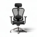 Ergonomic mesh office chair with adjustable headrest and lumbar support