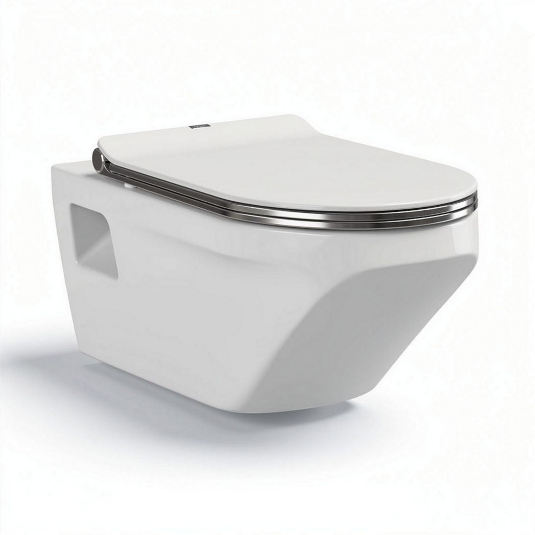 Wall-mounted toilet with soft-close seat and ceramic construction 70 x 40 x 40cm