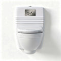 Dual flush toilet with compact design white ceramic 65 x 35 x 40cm