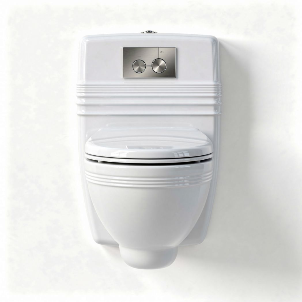 Dual flush toilet with compact design white ceramic 65 x 35 x 40cm